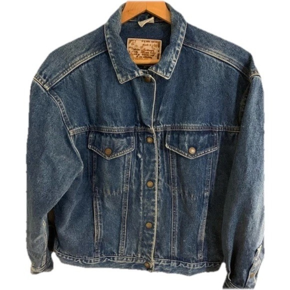 Calvin Klein Denim‎ Trucker Jacket Mens M Blue Vintage Made in USA 100% Cotton